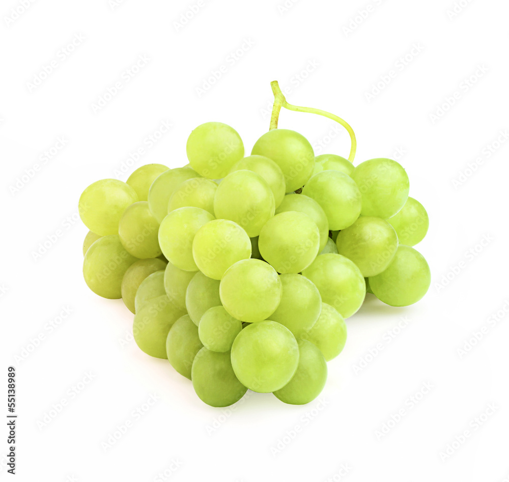 Ripe white grapes.