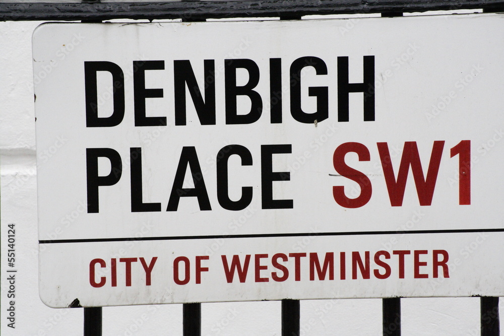 Denbigh Place a famous London street sign