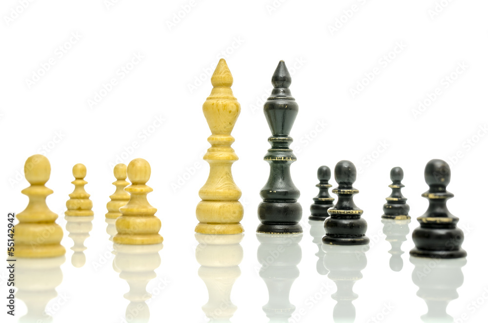 Old black and white chess figures Old black and white chess figures