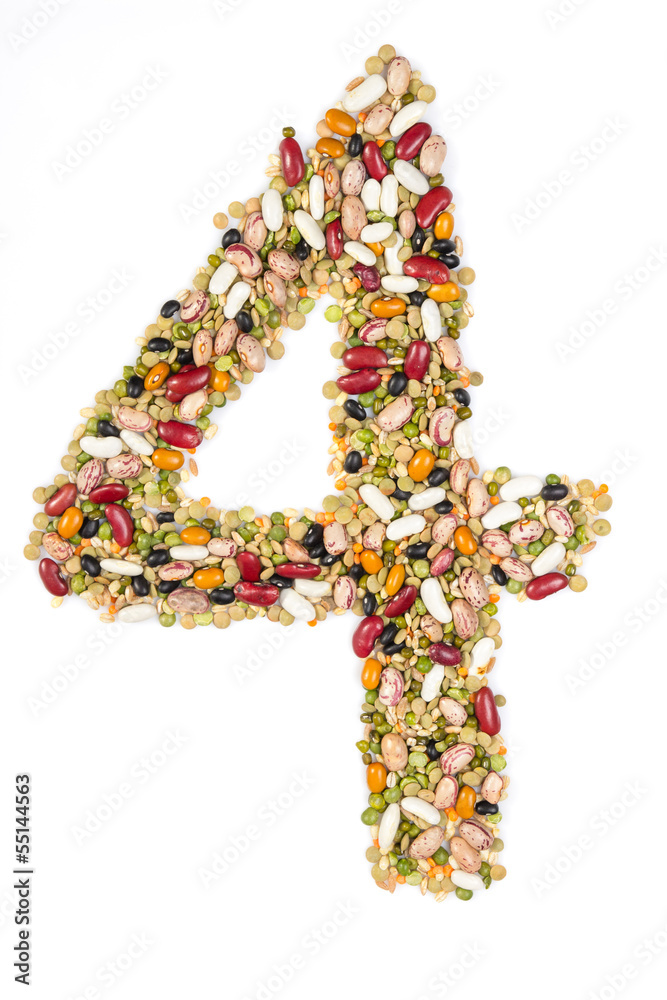 Number 4 made of pulses Number 4 made of pulses