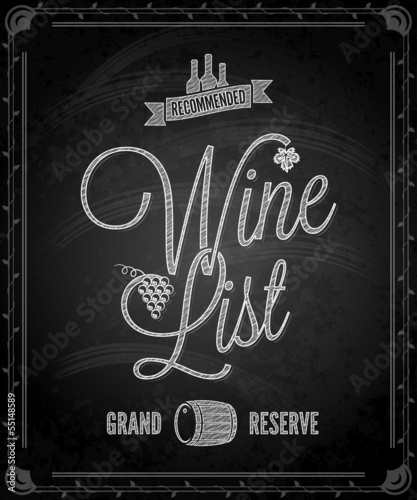 chalkboard - frame wine menu