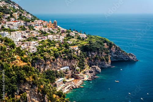 View of Praiano. Amalfi coast, southwest Italy. Fototapet