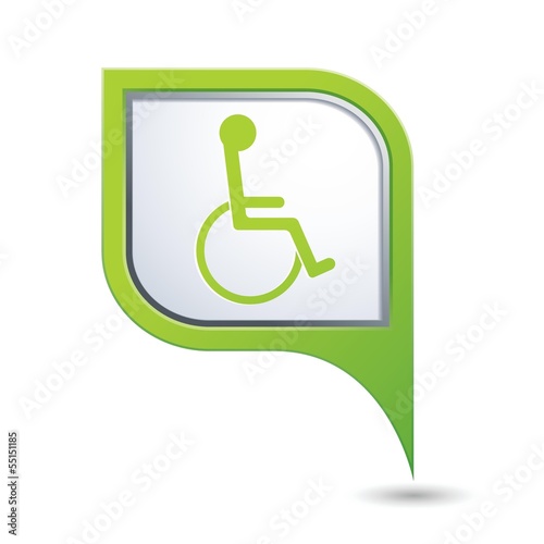 Map pointer with handicap icon