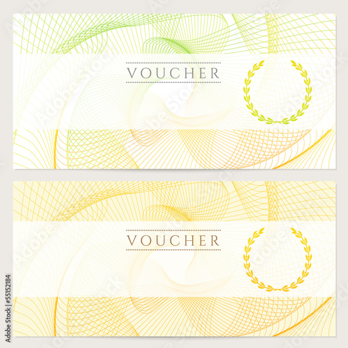 Gift certificate / Voucher / Coupon template. Colorful pattern