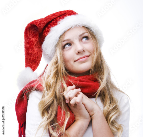 Mädchen mit Nikolausmütze