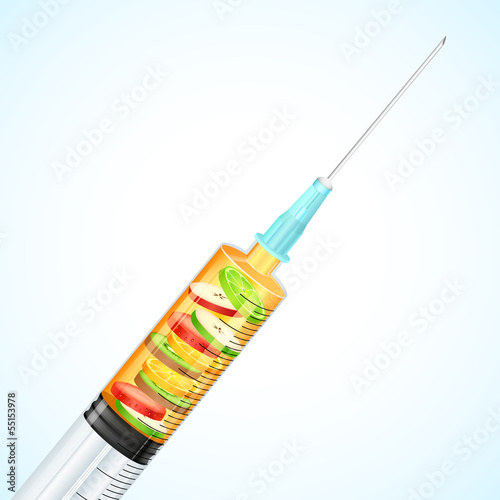 Healthy Fruit in Syringe