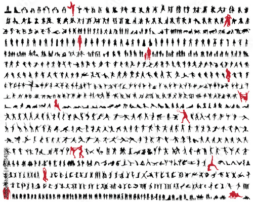 Big collection of people silhouettes, vector