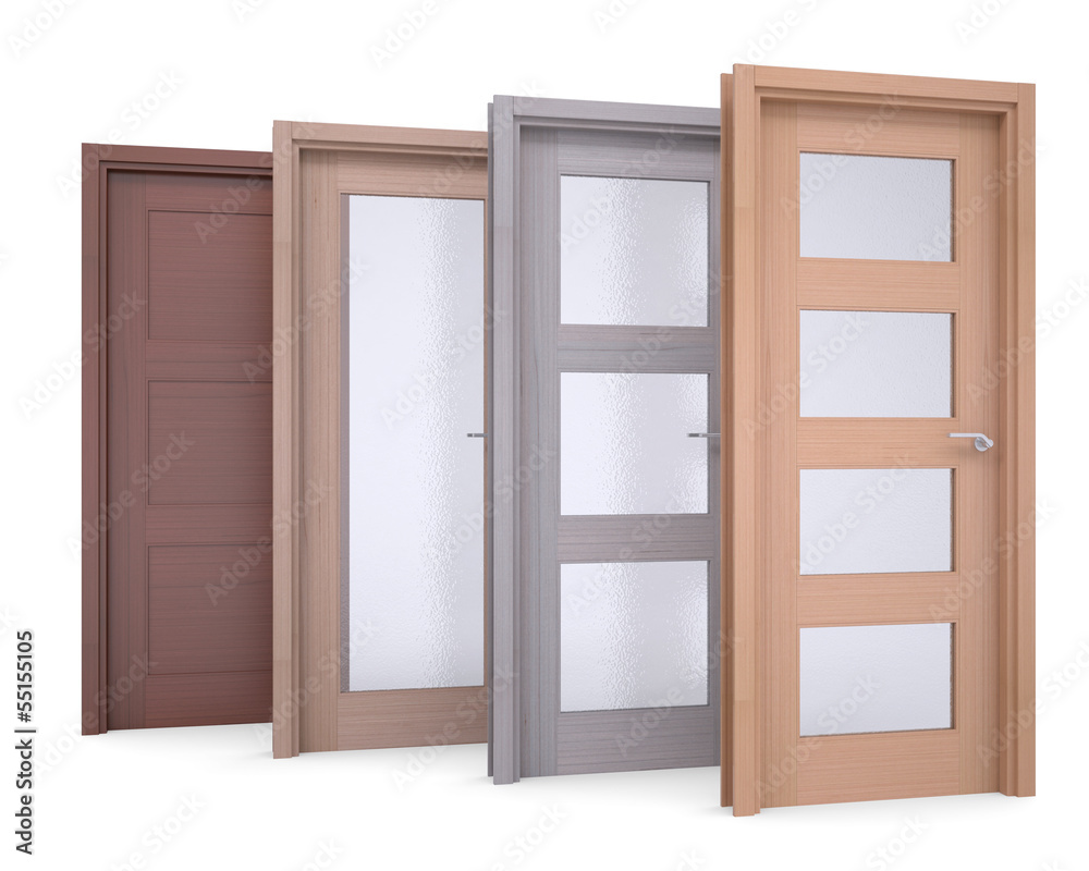 Group of wooden doors