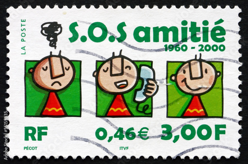 Postage stamp France 2000 S.O.S. Amitie, 40th Anniversary photo