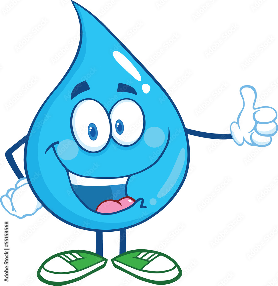 Happy Water Drop Character Giving A Thumb Up Happy Water Drop Character Giving A Thumb Up
