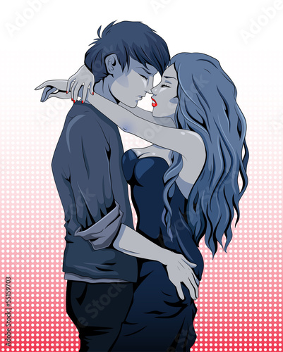 passionate couple ready to kiss
