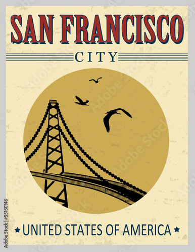 Golden gate bridge from United States of America poster