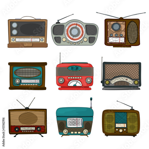 Retro radio icons