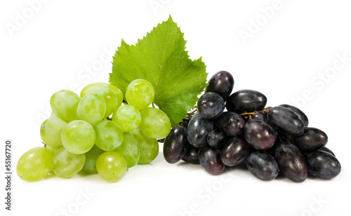 bunch of ripe green and red grapes