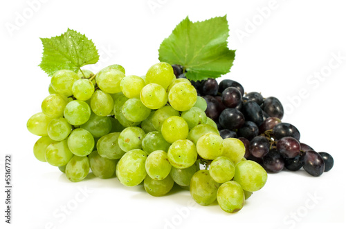 bunch of ripe green and red grapes