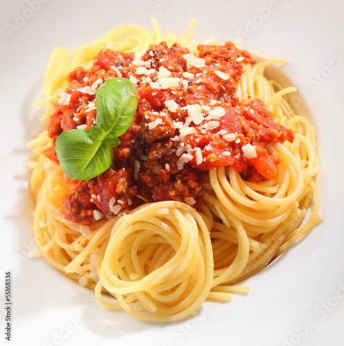 Beautifully presented spaghetti bolognaise