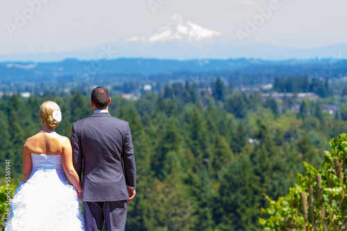Bride and Groom with Fabulous View © Joshua Rainey