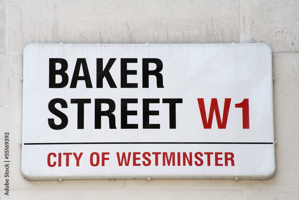 Naklejka premium Znany znak londyńskiej ulicy Baker Street