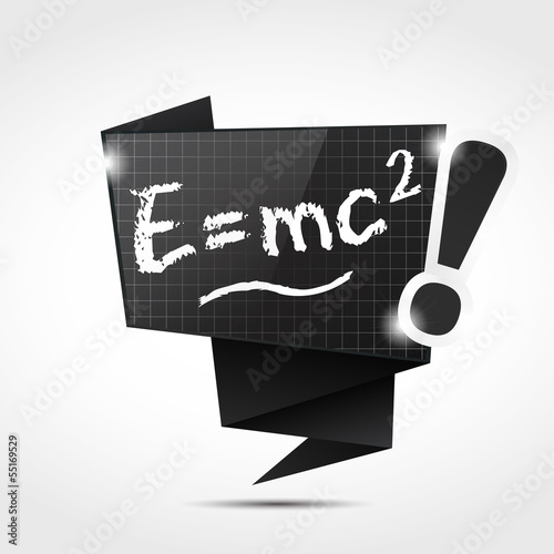 bulle origami ardoise : e=mc2