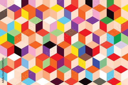 Colorful pattern box abstract background