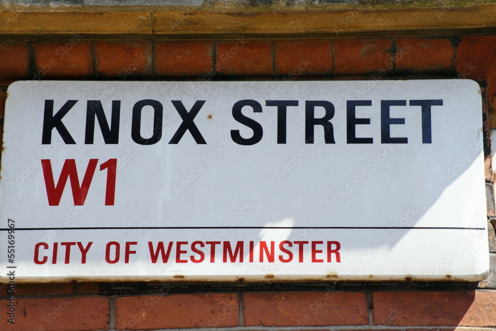 Knox Street sign in London