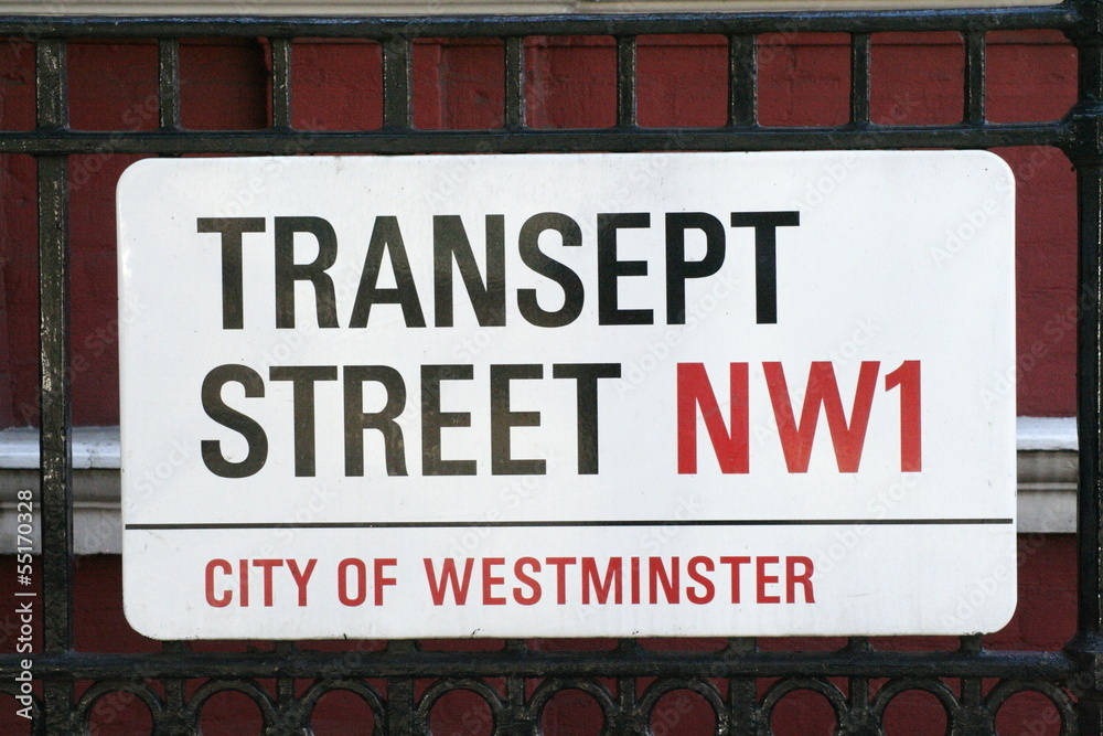 Transept Street sign in London