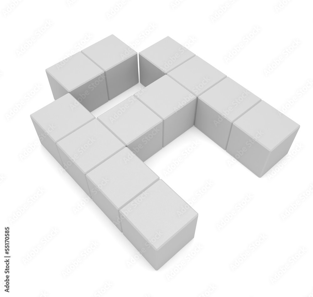 letter A cubic white letter A cubic white