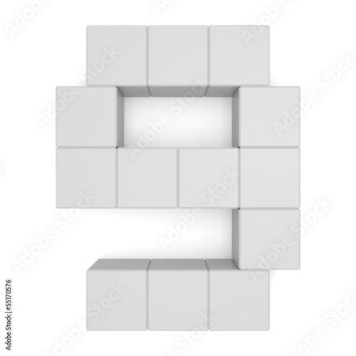 number 9 cubic white