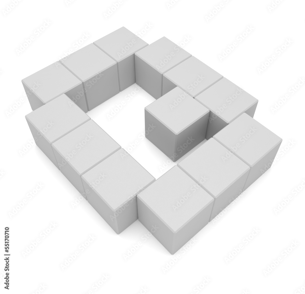 letter Q cubic white letter Q cubic white