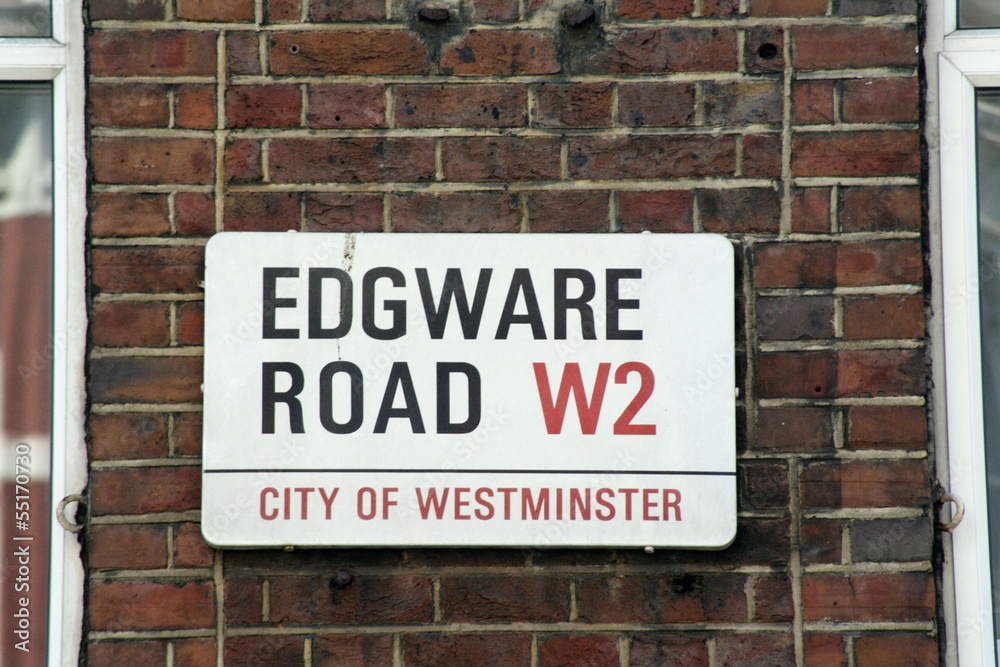 Edgware Road a street sign of famous london address Edgware Road a street sign of famous london address