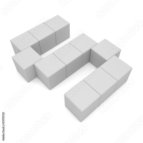 letter S cubic white