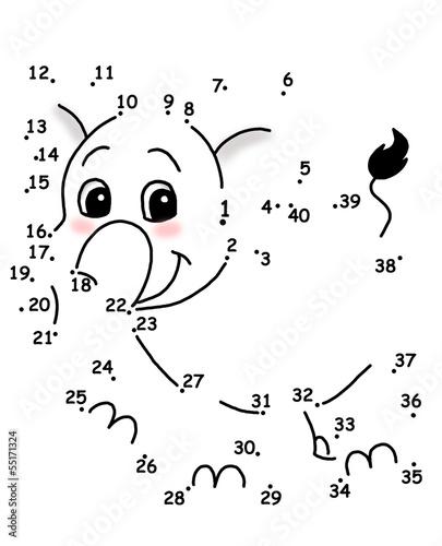 gioco puntini, elefante