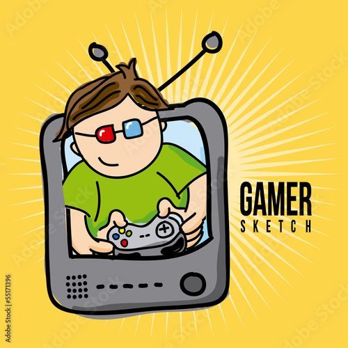 gamer sketch