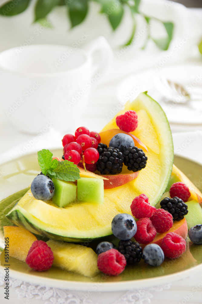 Fruit salad with watermelon. Fruit salad with watermelon.