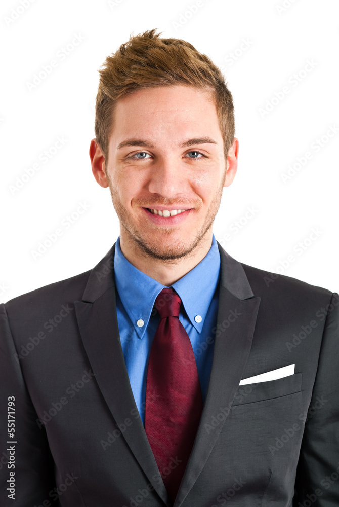 Handsome young businessman portrait isolated on white Handsome young businessman portrait isolated on white