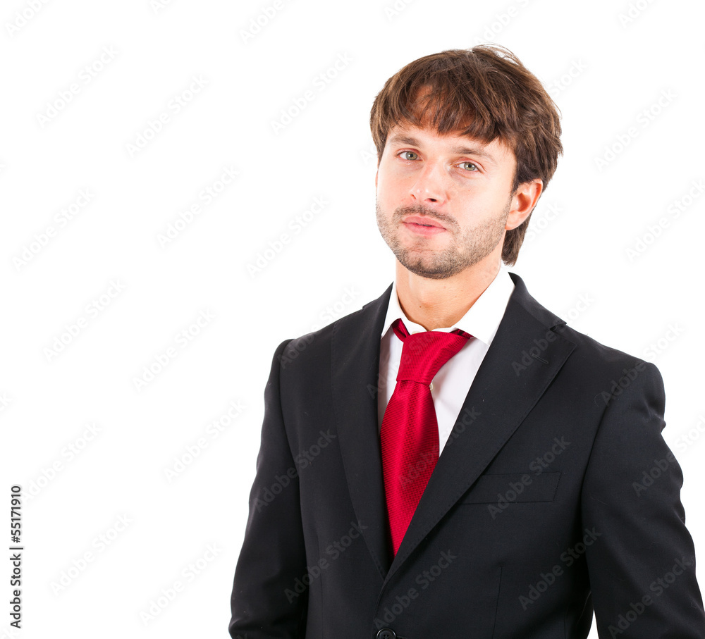 Handsome young businessman portrait isolated on white Handsome young businessman portrait isolated on white