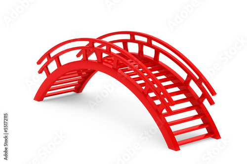Εκτύπωση καμβά Closeup 3d Red Wooden bridge