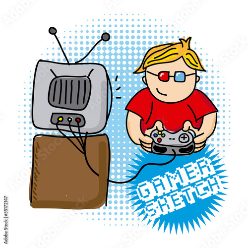 gamer sketch