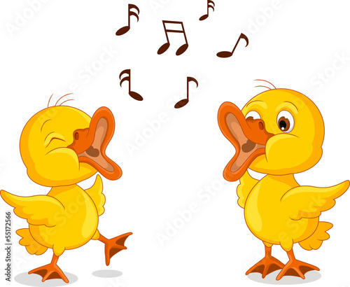 two little chick cartoon singing