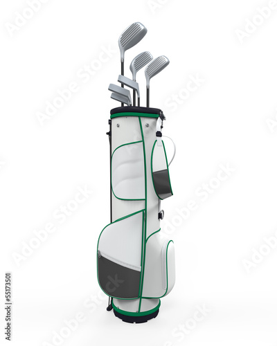 Golf Clubs and Bag Isolated photo