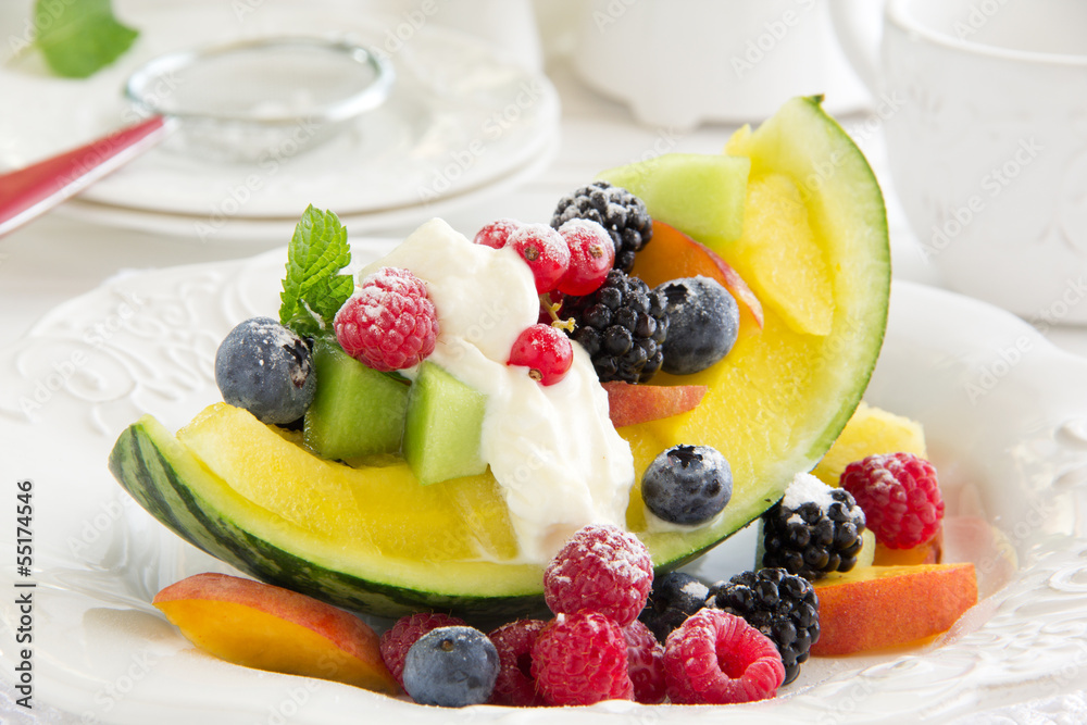 Fruit salad with watermelon. Fruit salad with watermelon.