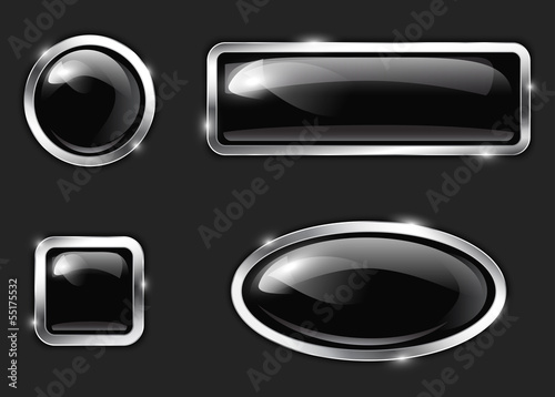 Black glossy buttons