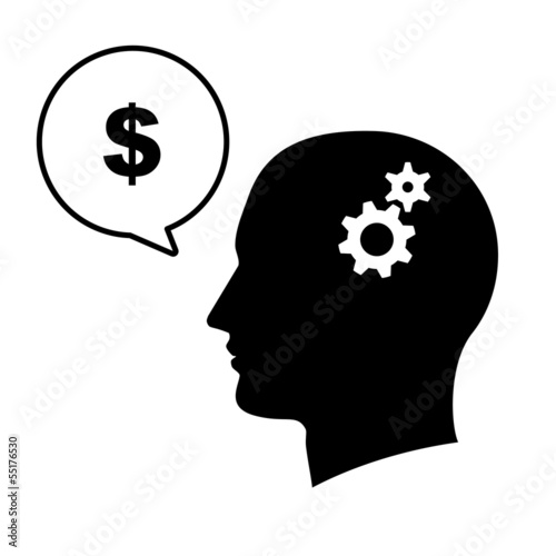 Silhouette of a man head isolated