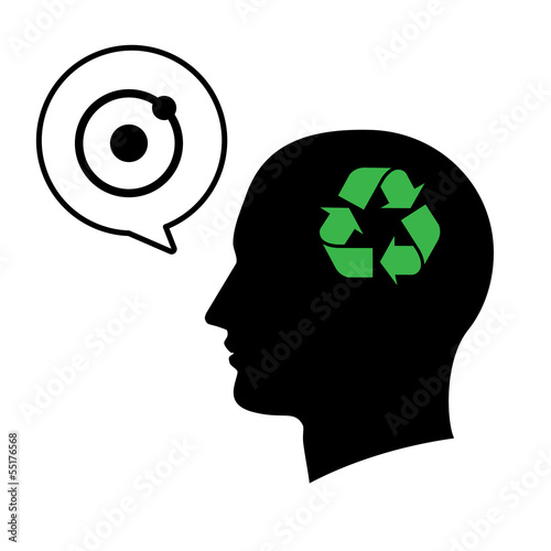Silhouette of a man head isolated