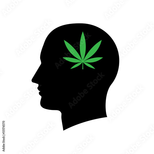 Silhouette of a man head isolated