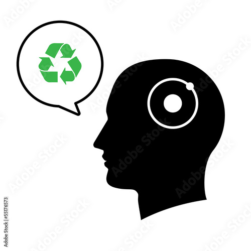 Silhouette of a man head isolated