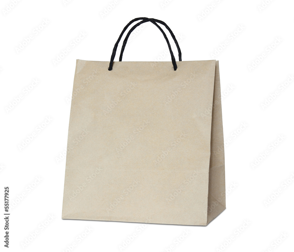 Brown paper bag isolated on white with clipping path Brown paper bag isolated on white with clipping path