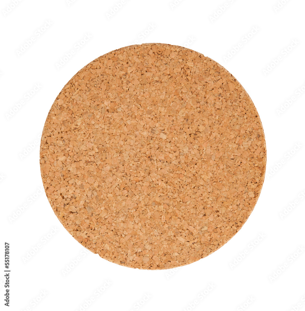 Circular cork trivet isolated Circular cork trivet isolated