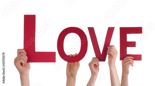 Bild auf Leinwand Hands Holding a Red Love