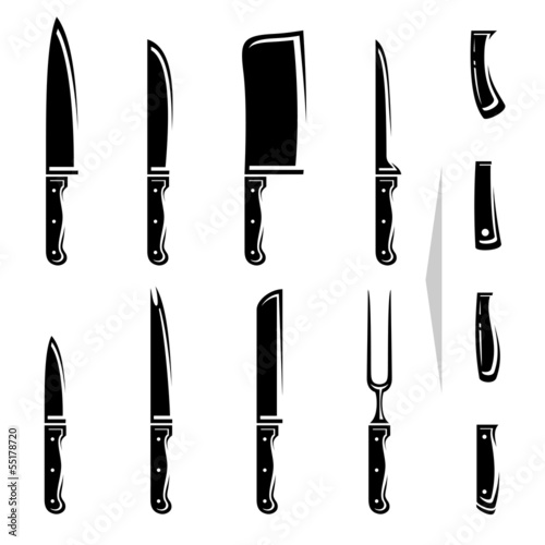 Knife set. Vector